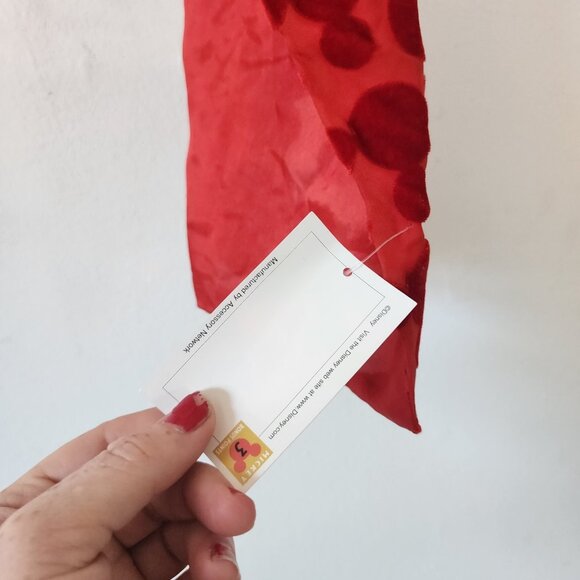 Mickey Unlimited Red Scarf 60" Mickey Mouse Logo NWT Deadstock - Picture 5 of 5